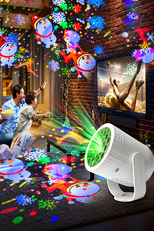 Çocuklar İçin Yılbaşı Figürlü LED Projeksiyon Gece Lambası – USB Noel Projektörü