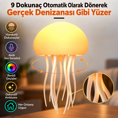 Akıllı Ses Kontrollü Denizanası Gece Lambası – Renkli Ambiyans Aydınlatması