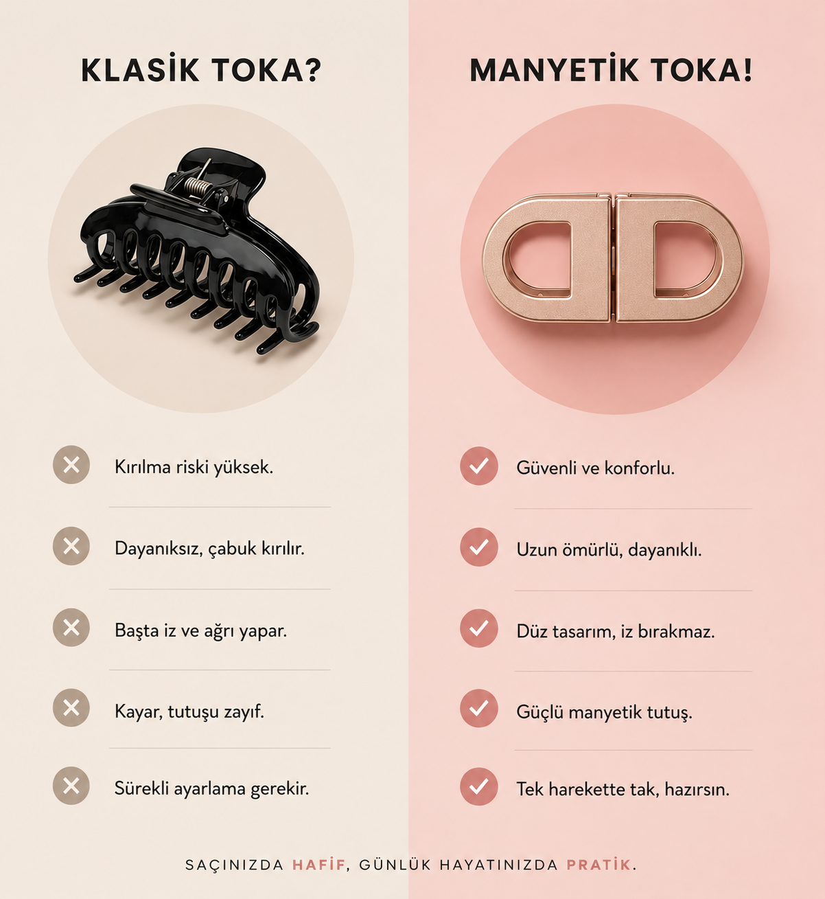Manyetik Saç Tokası – Şık, Güçlü ve Zahmetsiz Tutuş